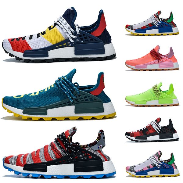 

2019 pharrell williams human race shoes trail infinite species bbc blue red green plaid solar pack fashion trainers designer sports sneakers