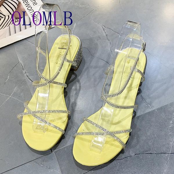 

dress shoes fashion bling crystal women sandals open toe thin high heel rhinestone 2021 summer pumps l112, Black