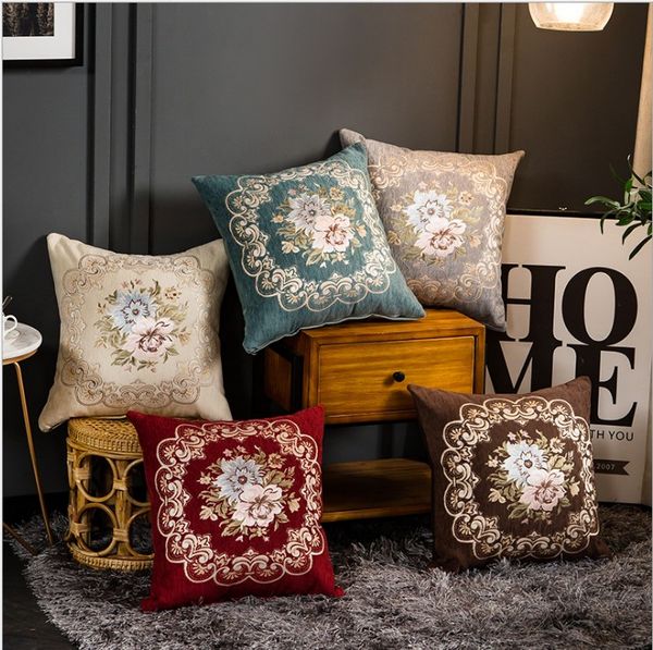 

luxurious european jacquard chenille pillow cover home decor cushion cover velour decoration pillowcase decorative pillowsham