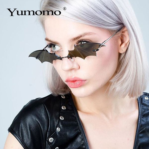 

steampunk vintage sunglasses women mirror retro rimless sunglasses men frameless trend fashion retro small eyewear, White;black
