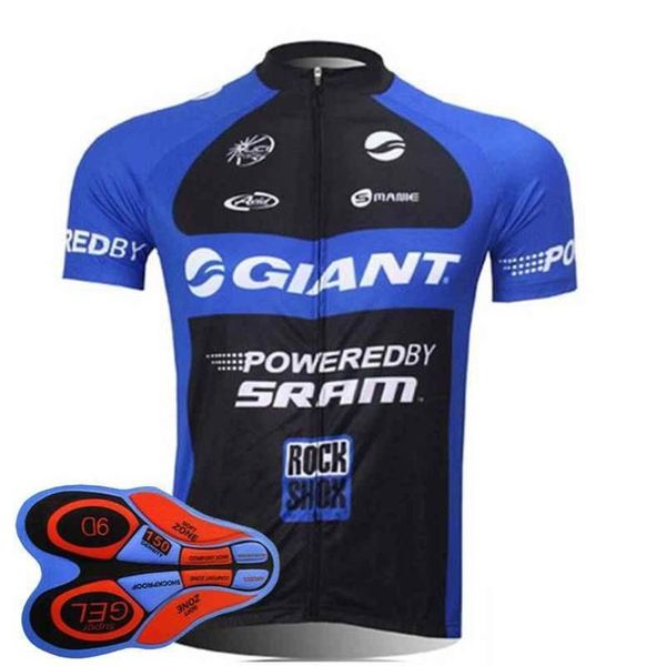 

2020 giant new summer mountain bike short sleeved cycling jersey kit breathable quick -dry men and women riding shirts bib shorts set, Black;red