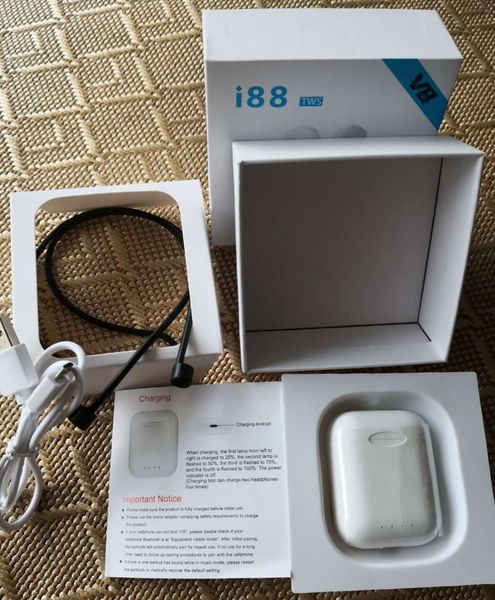 

Оригинал I8X Mini TWS i88 Air Wireless Стручки Bluetooth-гарнитура Правда Беспроводные Спортивные