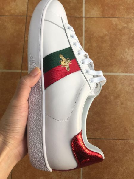 

2019 luxury designer men women sneaker casual low italy brand ace bee stripes shoe walking leisure trainers chaussures pour homme t16, Black