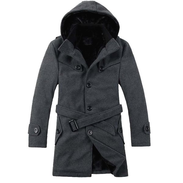 

зимняя куртка с капюшоном mens вскользь пригонки mens утолщенных пальто шерстяного пальто мужских костюмов мужской куртка m-3xl, Black