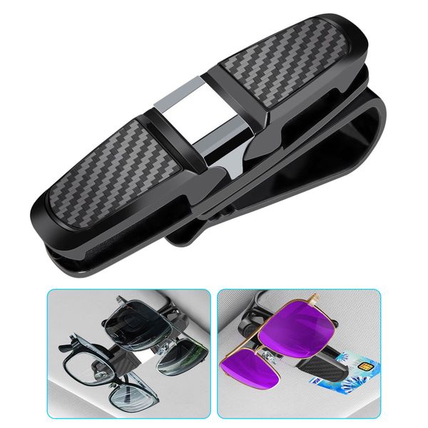 

sun visor black sunglasses eyeglasses card pen holder clip car vehicle accessory