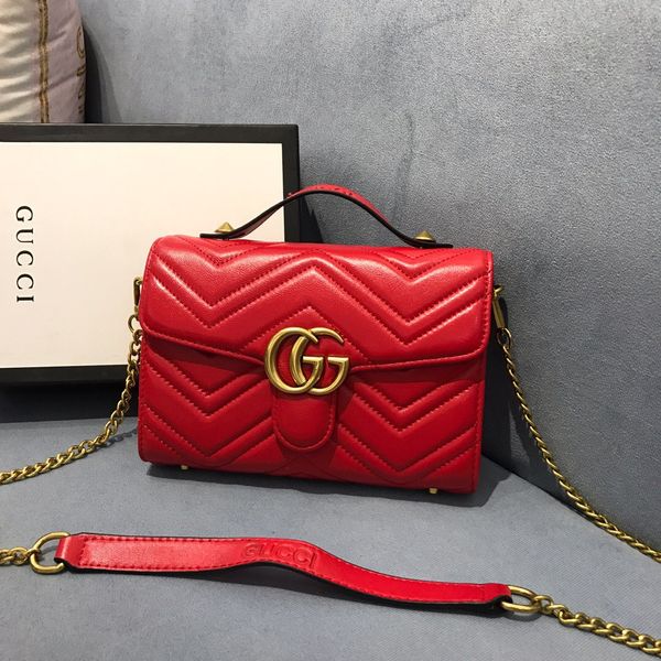 

new womens bags fashion messenger bag womens handbag red wavy womens shoulder bag handbag with box shipping