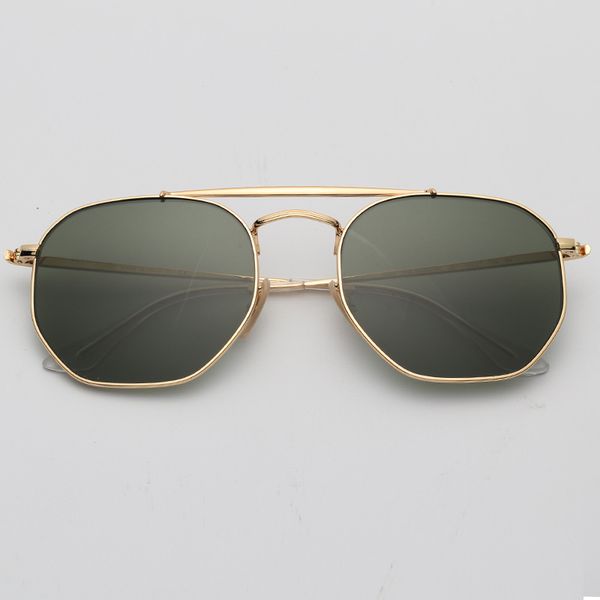 

621s holesale fashion designer sunglasses metal hexagonal excellent quality mens gradient flash sunglass womens uv400 glass lens 54mm sun gl, White;black