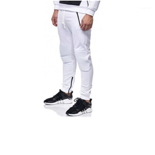 

folds trackpants overalls pants mens slim casual trousers designer fleece stitching mens pants harem winter fashion sports, Black
