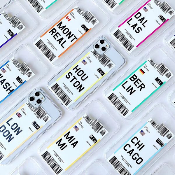 

lovebay travel label country phone case for iphone 11 pro max 7 8 plus x xr xs max air ticket letter soft tpu clear back cover