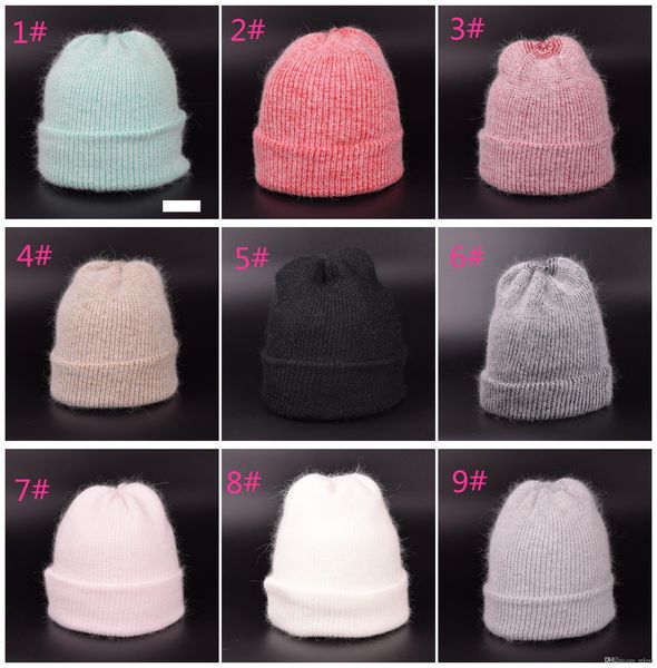 

winter new style women warm knitting hat european brand hats cashmere designer hat angola rabbit hair hat, Blue;gray