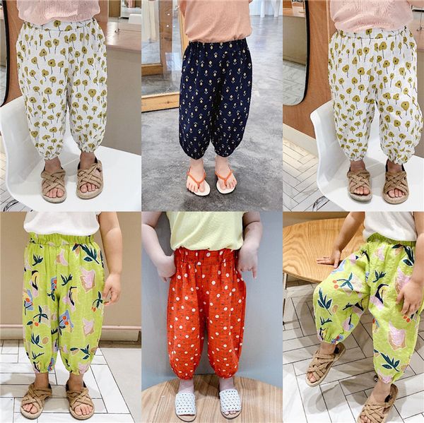 

2020 selling baby girls boys printed pants summer fashion kids pants 1-6 years, Blue