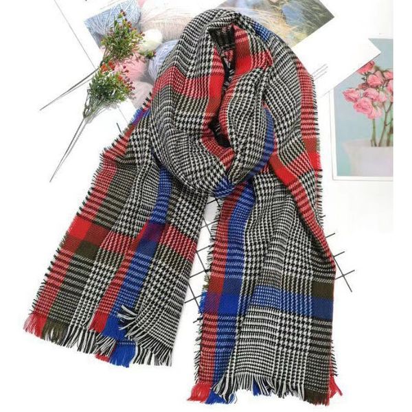 

2018 autumn and winter new wool plaid long scarf tassel classic scarf shawl