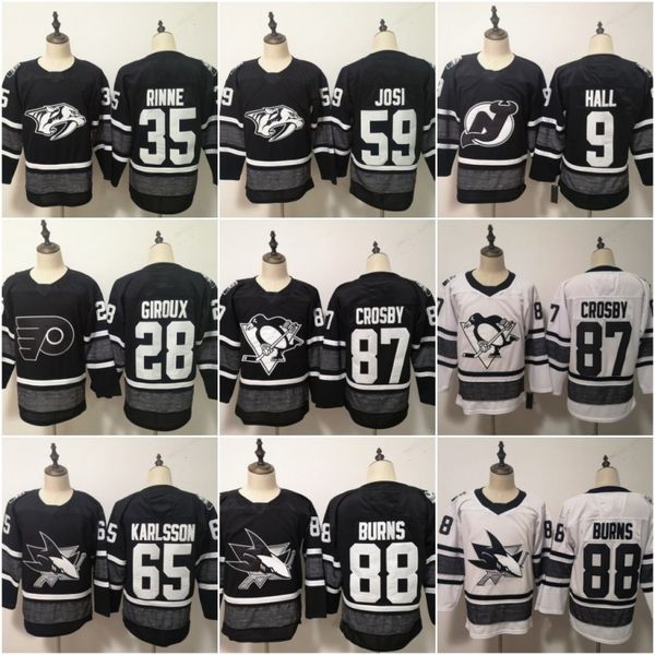 

Mens 2019 All Star Game 35 Pekka Rinne 59 Roman Josi 9 Taylor Hall 28 Claude Giroux 87 Sidney Crosby 65 Erik Karlsson 88 Brent Burns Hockey