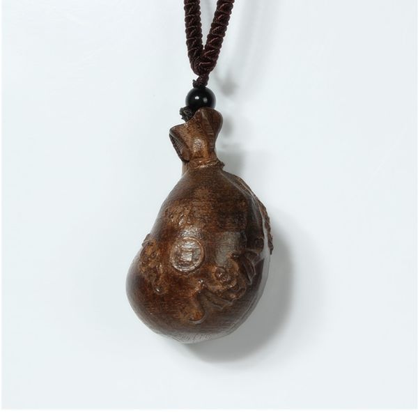 

natural wood carving peanut necklace, Silver