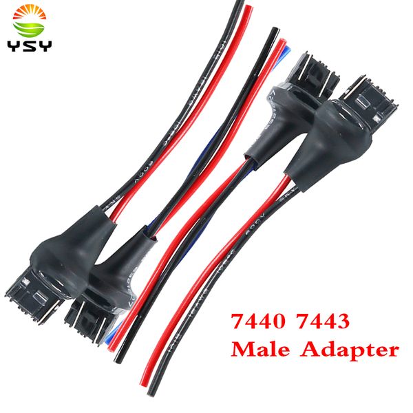 

ysy 50pcs t20 7440 7443 led bulb holder led male socket adapter connector parking side light lamp wiring harness adapter