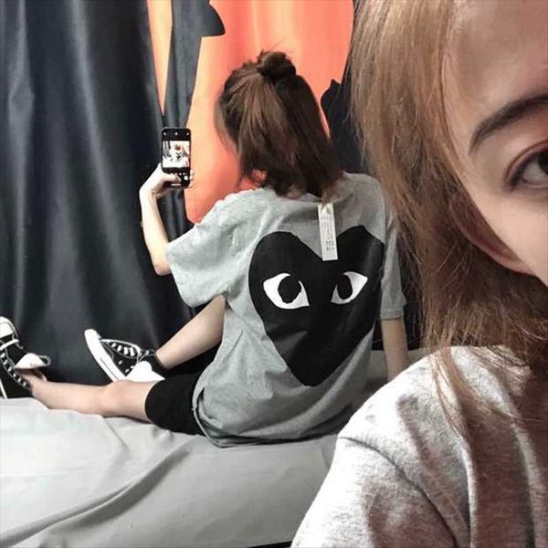 

couple's parent-child t- chuanjiu men's and women's short-sleeved loose base love underpants t-shirt shirt play baoling fashi, White
