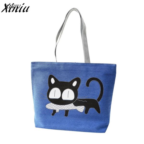

fashion cute cartoon cat bag canvas bags for women shoulder bag casual women's handbags messenger bags bolsas feminina sale