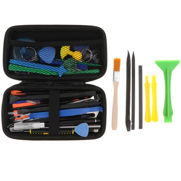 

43x professional opening pry tool, repair tools set tweezers,knife,brush kit