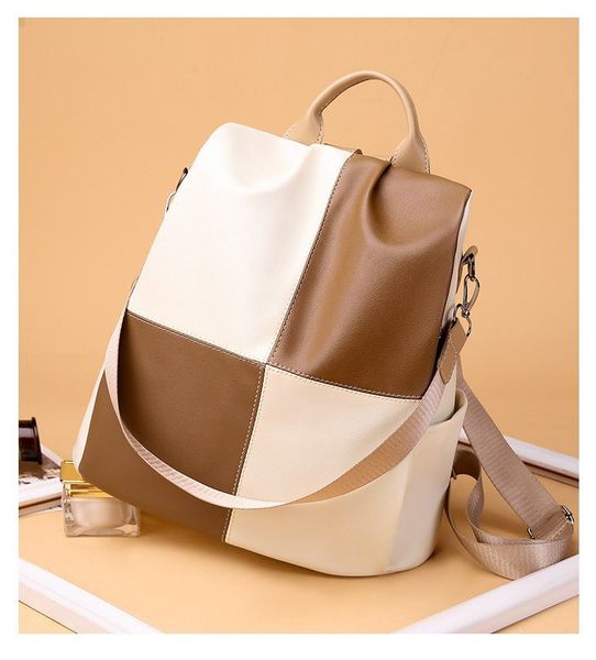 

high grade man made leather dual color backpack bag light weight
