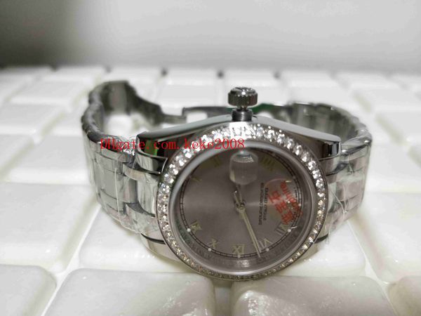 

превосходные наручные часы с белым циферблатом 31 мм datejust 178383-63163 бриллиантовая рамка азия 2813 механизм из нержавеющей стали женск, Slivery;brown