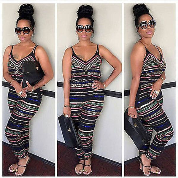 

2017 new women party jumpsuit backless playsuit bodycon romper trouser clubwear, Black;white