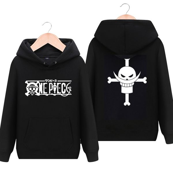 

high-q anime one piece edward newgate hooded hoodie jacket one piece trafalgar law cotton casual hoodie pullover, Black