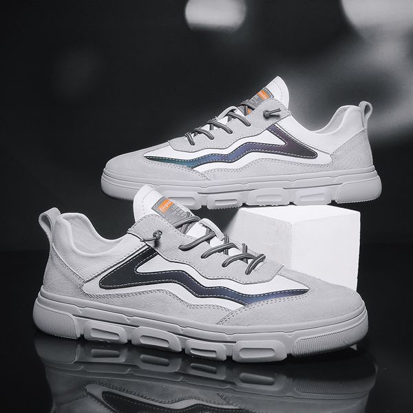

2020 new sneakers spring men shoes korean trend flat shoes fashion wild tide men british casual zapatos de hombre, Black
