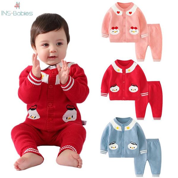 

baby girl clothes newborn sweater set for boys 2020 autumn knitted long sleeve red sets winter baby boy clothes red infant suit, White