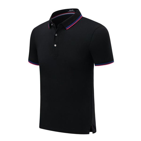 

new striped collar short sleeve men and women comfortable breathable t-shirt black polo shirt uniform sd-7912-180