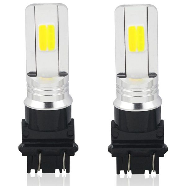 

30w t25 3157 cob two-color car brake headlight fog light led turn signal fash light white + yellow