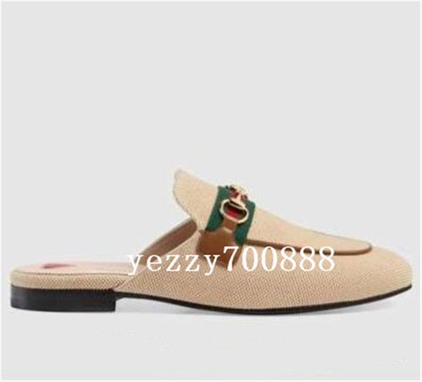 

luxury designer sandals leather loafers fur muller slipper with buckle fashion women princetown ladies casual fur mules flats new slipper 1, Black