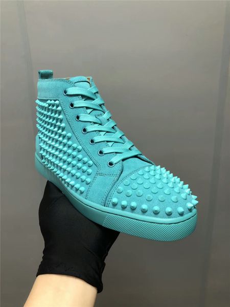 

new designer red bottoms casual shoes slip-on roller boat mens women suede spike crystal leather sport sneakers box dust bag 36-47, Black