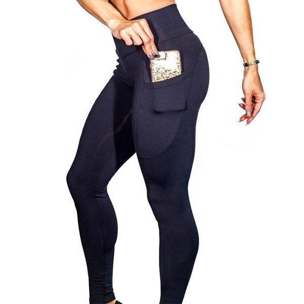 

women yoga pants with side phone pocket high waist leggings gym fitness workout sport pants running dry-quicking joggings, White;red