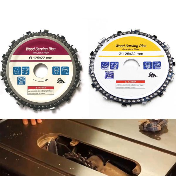 

yellow/red 5 inch 22mm 14 teeth wood carving disc grinder chain cutter angle knife grinding wheel grinder circular saw plate