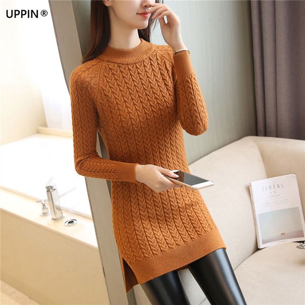 

uppin новый свитер женский тонкий рубашка дна дикий модный женский свитер осень и зима длинный участок вокруг шеи, White;black