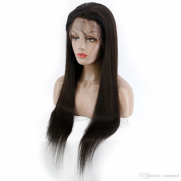 

бразильские straight 13 * 4 фронта шнурка человеческие волосы парики remy парики человеческих волос для черных женщин 24inch высокой плотнос, Black