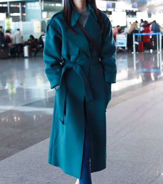 

new spring autumn overcoats women's chamois trench coats long sleeve fashion turn-down collar overwear clothing mid-long trench, Tan;black