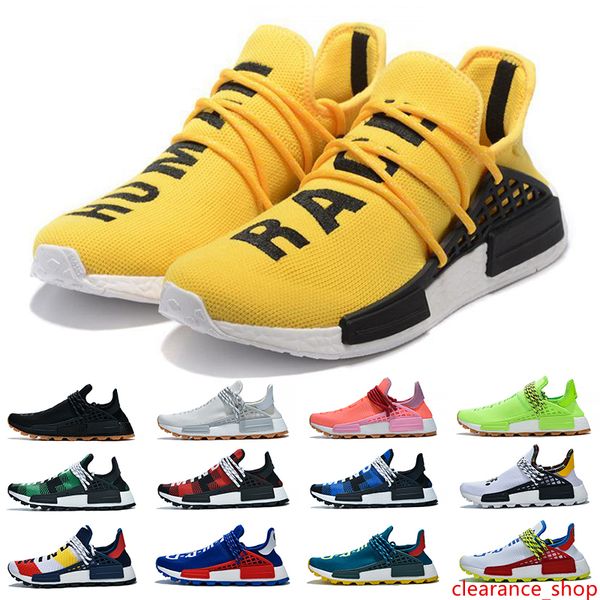 

human race men women running shoes pharrell williams hu runner white black yellow red grey mens sports sneakers us 5-12