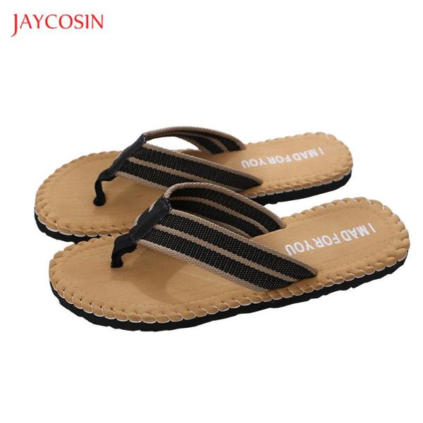 

jaycosin 2020 new summer beach women slippers fashion solid sandals casual sandalias women men slip on flip flops flats shoes, Black