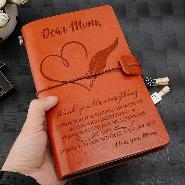 

день матери день рождения подарок для мамы от дочери - к dear mum кожа журнал - 120 страница путешествия vintage journal diary sketch book g, Purple;pink