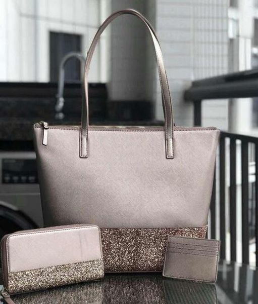 

brand designer small crossbodys glitter tote handbags +wallet+card holder sets glitter family mini crossbodys