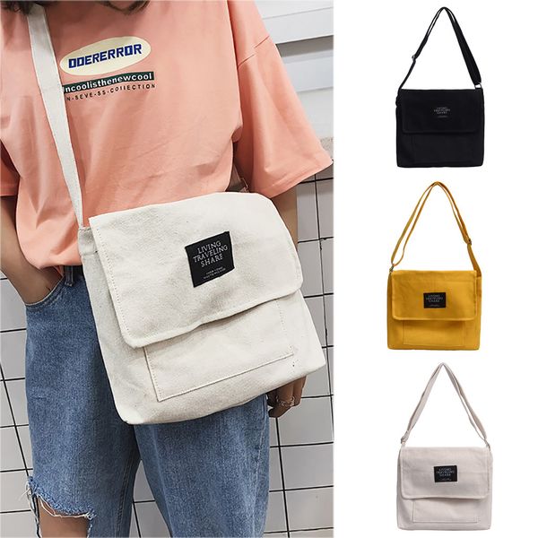 

summer casual canvas shopper handbags bag women canvas joker cute messenger bag shoulder small square torebki damskie #c