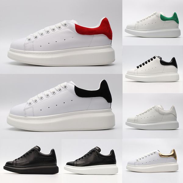 

High Quality Black white red Luxury Fashion Mens Casual Shoes Brand Gold Low Cut Leather Flat designers men women sports sneakers 36-44