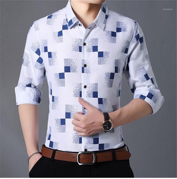 

contrast color shirts fashion turn down collar mens shirts single breasted long sleeve man clothing mens plaid, White;black