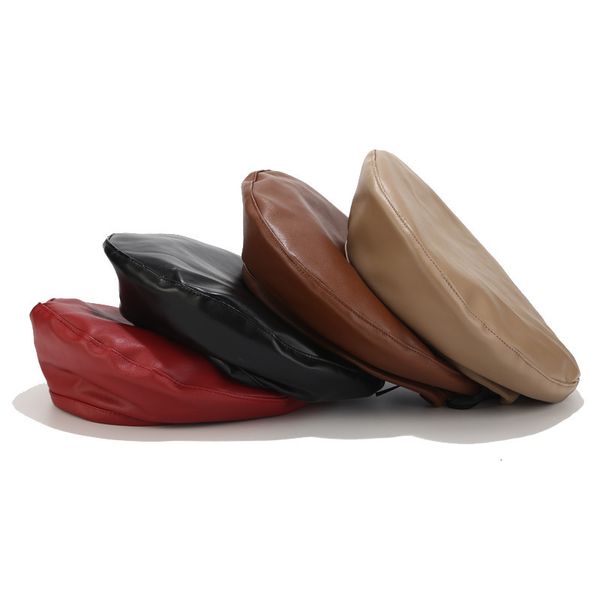 

children pu leather cap girls autumn and winter fashion pumpkin hat, Yellow