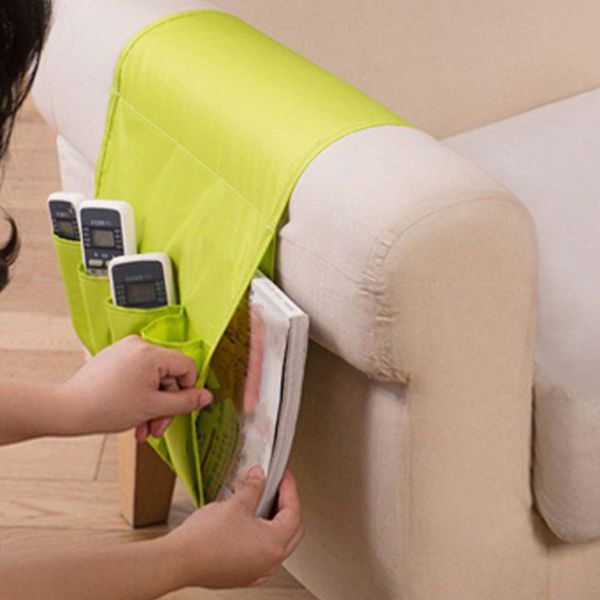 Sofa Arm Rest Tv Remote Control Organizer Holder 4 Pockets Chair