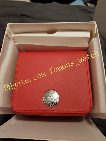 

latest version luxury new square red for omega box watch booklet card tags and papers in english watches box original inner outer men watch, Black;blue