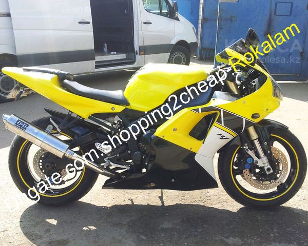 YZF1000 00 01 R1 Moto Fearding para Yamaha YZF-R1 2000 2001 YZFR1 Amarelo Black White Motocicletas Conjunto de carestes (moldagem por injeção)