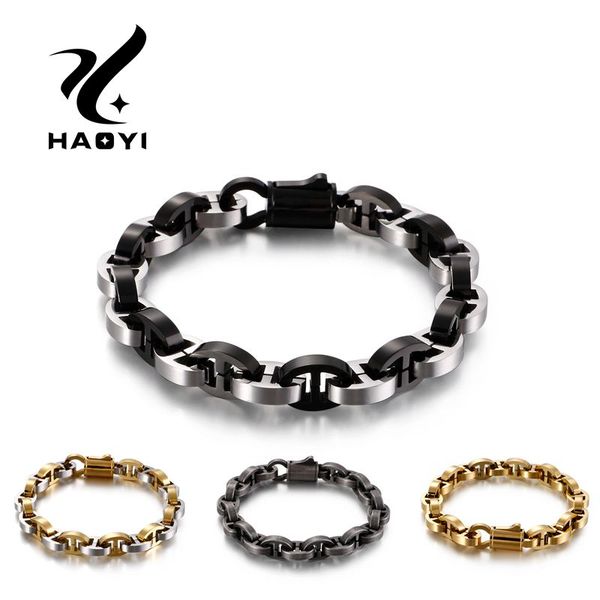 

haoyi bracelet mens accessories retro style charm punk bracelet five colors for men jewery ing, Black