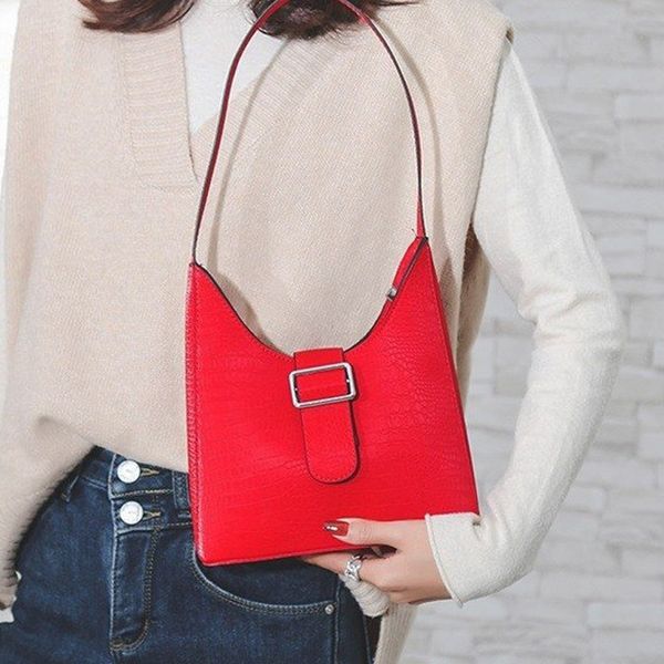

women totes bag leather handbag half moon small shoulder bags for women vintage baguette bags female bolsa feminina